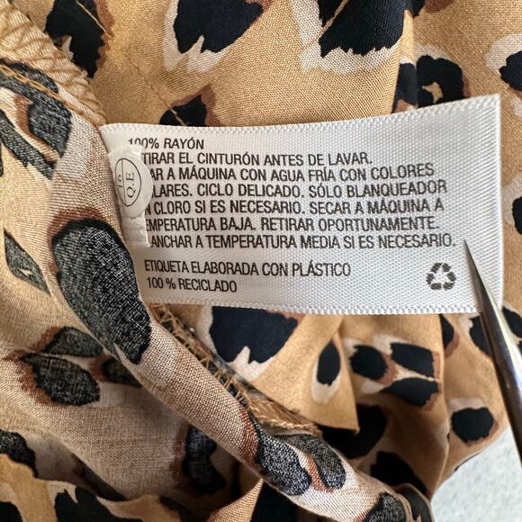 A New Day Shirtdress Brown Women S Leopard Print Short Sleeve Collared Button Up - Picture 9 of 9